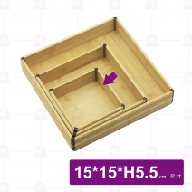 【菊川本味】彩角正方深竹盤 (小)