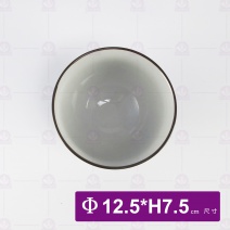 手繪藍菊大肚碗5吋