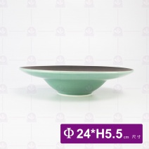 綠色湯盤9.5吋-時和年豐
