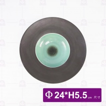 綠色湯盤9.5吋-時和年豐