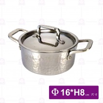 三層鋼錘印湯鍋B款(附蓋)-銀色