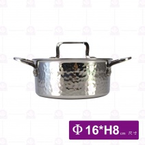 三層鋼錘印湯鍋B款(附蓋)-銀色