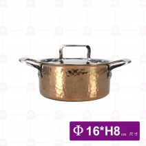 三層鋼錘印湯鍋B款(附蓋)-玫瑰金