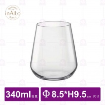 【InAlto】UNO 強化無鉛水晶水杯-340ml(6入/盒)