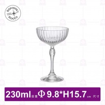 【Bormioli Rocco】復古雕紋寬口高腳杯-230ml(6入/盒)