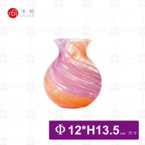 【日本津輕】花露滴花瓶(粉橘色)