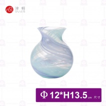 【日本津輕】花露滴花瓶(淡藍色)