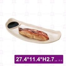 【HS】陶面新月燒物盤 -粉盈 (JA214)(12入/盒)