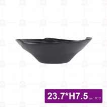 【HS】陶面風雅翅碗 9.3吋-黑 (JA314)(12入/盒)