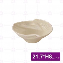 【HS】陶面風雅翅碗(大)-粉盈 (JA313)(12入/盒)