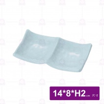 【HS】雙格小菜盤-青瓷 (032)(24入/盒)