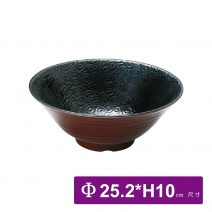 【HS】海螺拉麵碗 10吋-內黑外咖 (HS6608)(6入/盒)