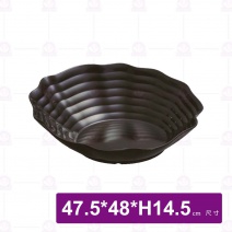 【HS】斜口仙貝深盤-黑 (HS3323)(6入/盒)
