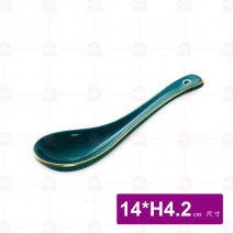 啞光金邊綠身北歐風湯匙 14x4.5x3cm