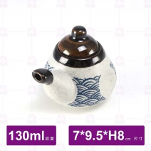 【日本】日式浪紋陶瓷醬油壺