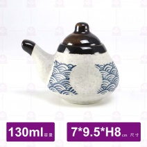 【日本】日式浪紋陶瓷醬油壺