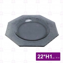 窯燒玻璃八角凹皿-灰色 (NFL-2222Y-GR)