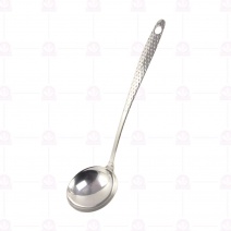 L1215 全鋼圓形湯杓 小圓點 杓口徑8 柄長24cm