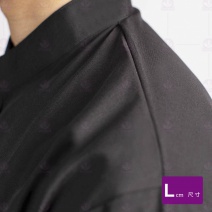 9776平黑/中山領單排黑扣-短袖 L