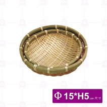 【菊川本味】圓凹竹盛器-大15xH5cm