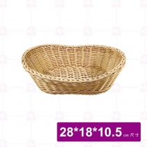 【菊川本味】仿藤麵包籃(米白)28x18x10.5cm