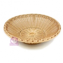 圓形PP編織藤籃-卡其 40*H8cm(接單生產-最低量72個)