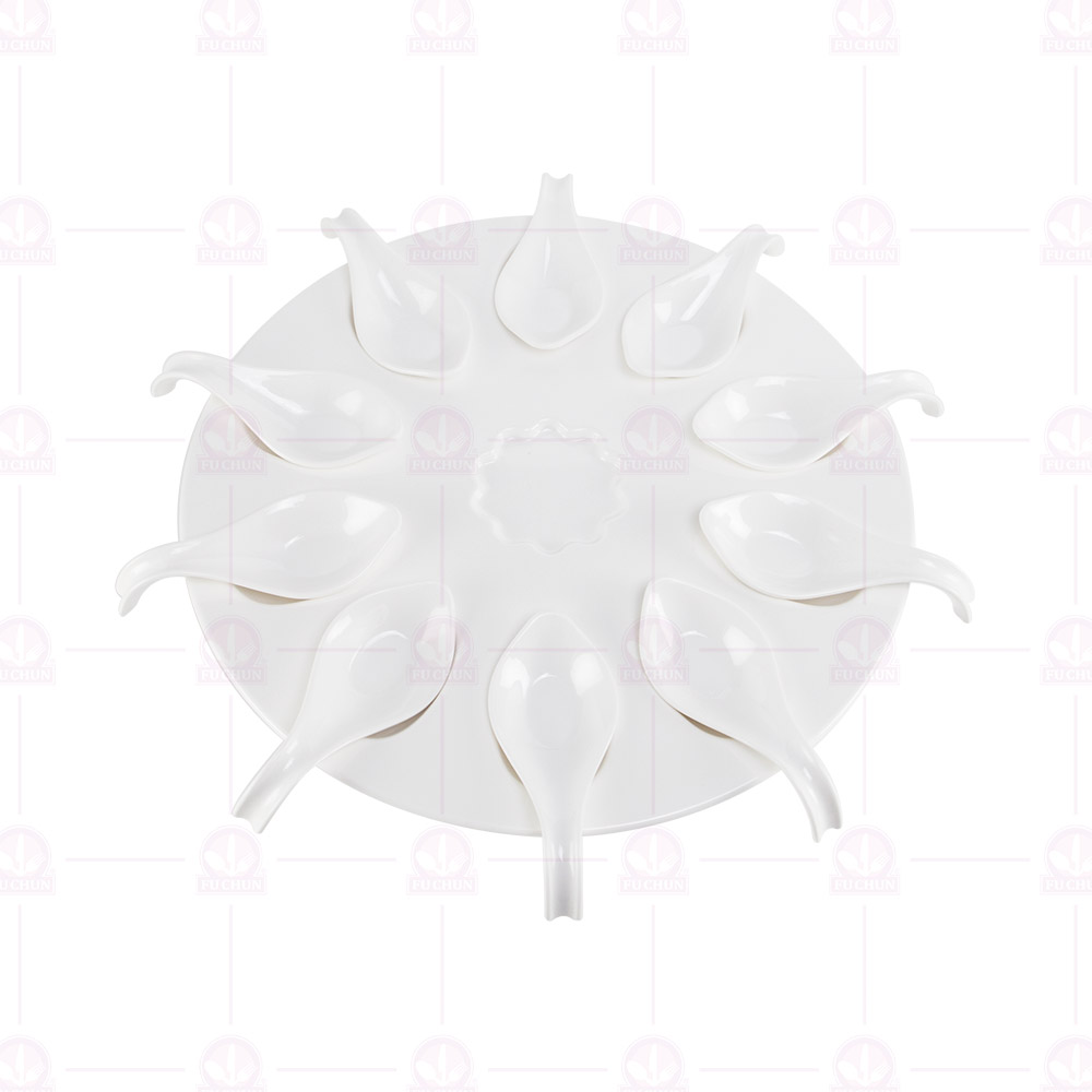 EA85-01-01 10格花瓣圓盤組(盤-Φ29.2cm/匙-11.7cm)