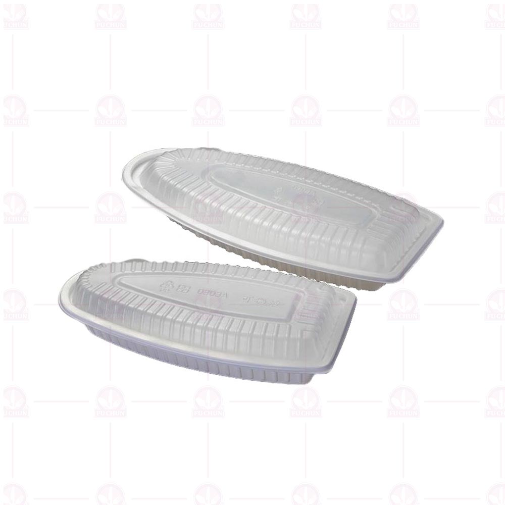 0304AB白色船型盤(底+蓋100入/箱)41x20xH75cm