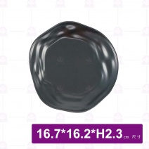 【大同磁器】 P710H62 岩紋盤-黑色 6.5吋