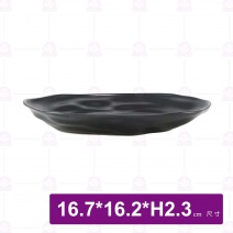 【大同磁器】 P710H62 岩紋盤-黑色 6.5吋