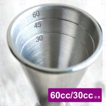 304不鏽鋼捲邊雙頭量杯 60cc/30cc