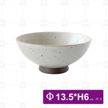 日式樸石陶瓷5.3吋飯碗-白十草