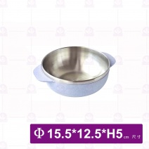 麥纖維304不鏽鋼飯碗-藍