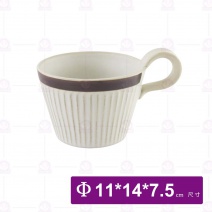 霧夜線條咖啡杯-純白