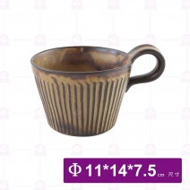 霧夜線條咖啡杯-深棕