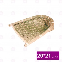 【菊川本味】竹編畚箕盛器-大20x21cm