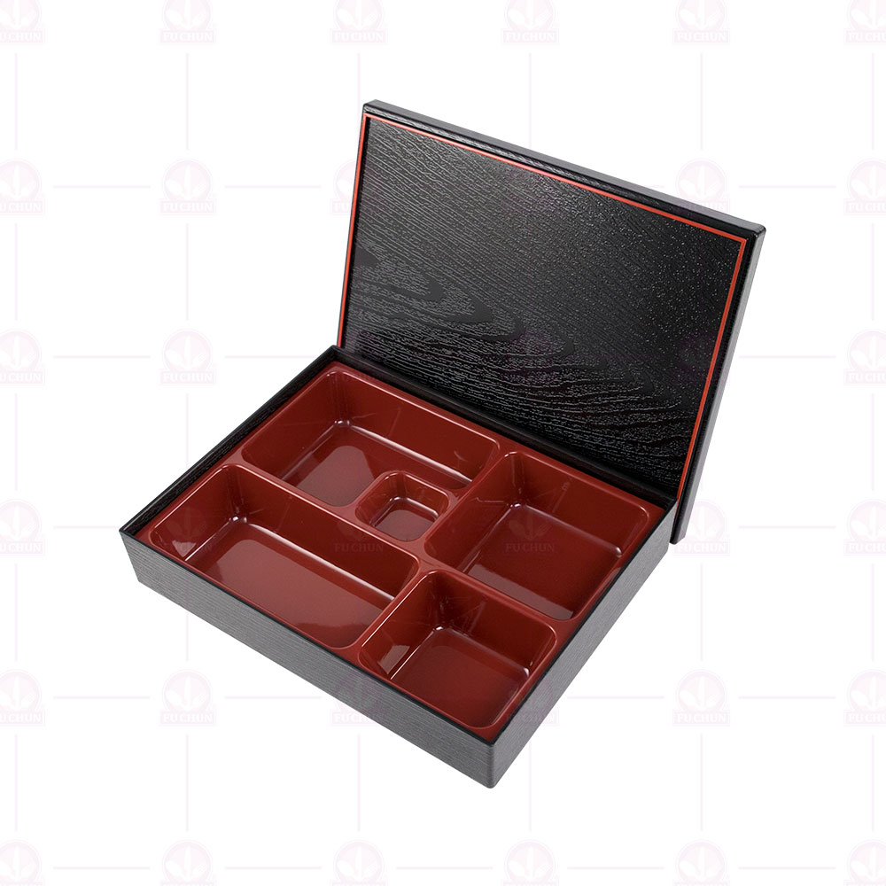 A939AR 木紋便當盒 5隔(內格無黑框) 27x21.5x6.5cm