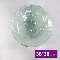G32-5F-B21G窯燒玻璃缽-HEART 38x38cm