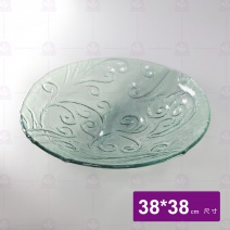 G32-5F-B21G窯燒玻璃缽-HEART 38x38cm