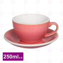 【LOVERAMICS愛陶樂】蛋形卡布杯盤組-莓果色 250ml