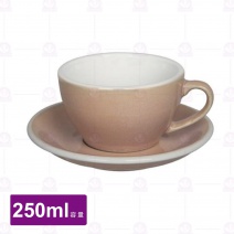 【LOVERAMICS愛陶樂】蛋形卡布杯盤組-玫瑰色 250ml
