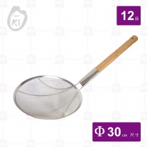 【O-ki】木柄撈網12目-粗孔/Φ30cm