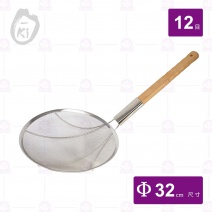 【O-ki】木柄撈網12目-粗孔/Φ32cm