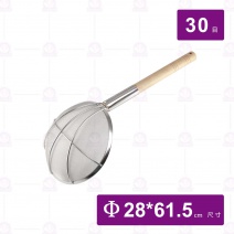 好運廚圓木柄撈網30目-28cm