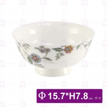骨瓷6吋高台麵碗-瑤草琪花