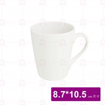 色釉斜口杯 白