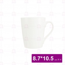 色釉斜口杯 白