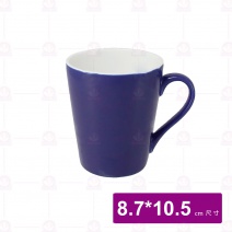 色釉斜口杯 藍