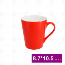 色釉斜口杯 紅