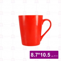 色釉斜口杯 紅